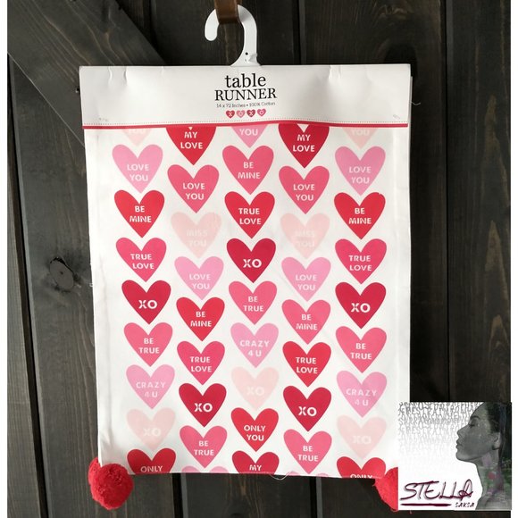 DII Valentine's Day Conversation Hearts Table Runner - Picture 1 of 3